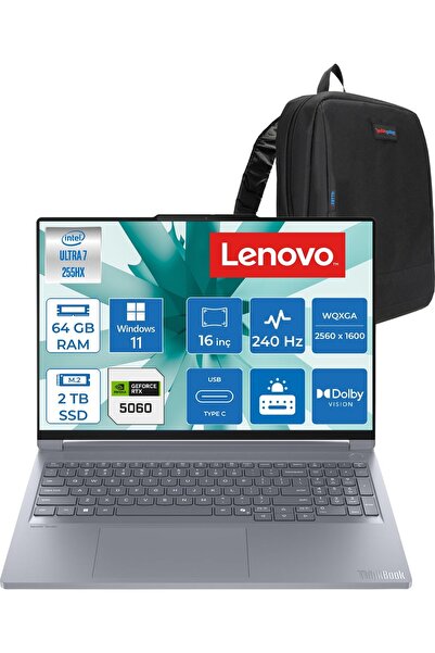 LENOVO Thinkbook 16P Iax Intel Core Ultra 7 255HX 64GB Ddr5 Ram 2tb SSD RTX50...