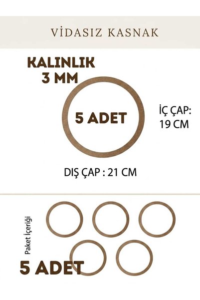 MUJA DEC 21 CM ÇAPINDA 3MM KALINLIK-5 ADET KASNAK