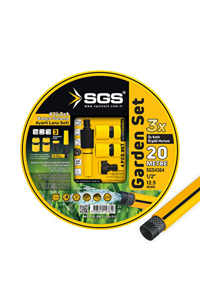 SGS 1/2 GARDENFLEX HORTUM 20 MT 4 PCS LANS SETLİ