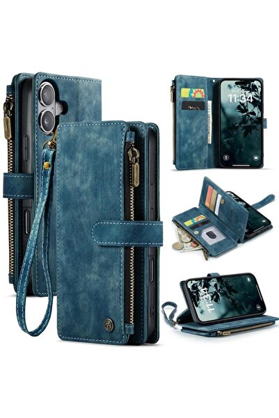 Caseme C30 Multifunctional Θήκη Πορτοφόλι Green Blue (Apple iPhone 17)