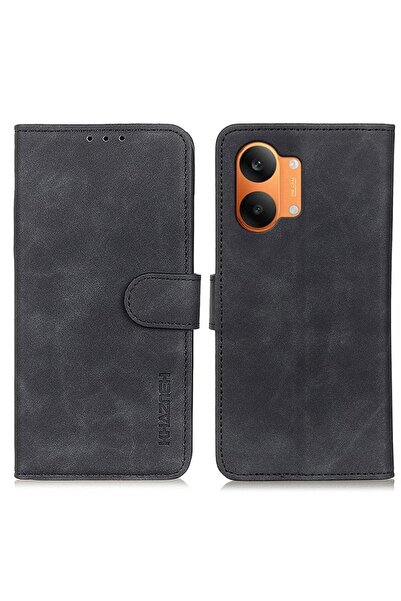 KHAZNEH Retro Leather Θήκη Πορτοφόλι Black (Xiaomi Poco X8 Pro Max 5G)