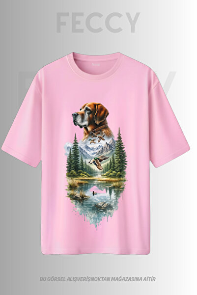 FECCY Premium μπλουζάκι με στάμπα σκύλου με θέμα Hunter, Unisex Oversize Γυνα...