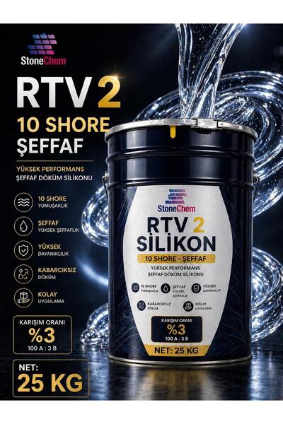 stonechem RTV2 Silikon 10 Shore Şeffaf Kalıp Silikonu Epoksi Sabun Taş Tozu U...