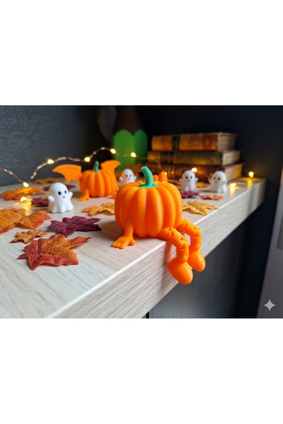 DOĞUDAN YÖRESEL Oturan Bal Kabağı Oturan Eklem Pumpkin Dekoratif Halloween Ca...