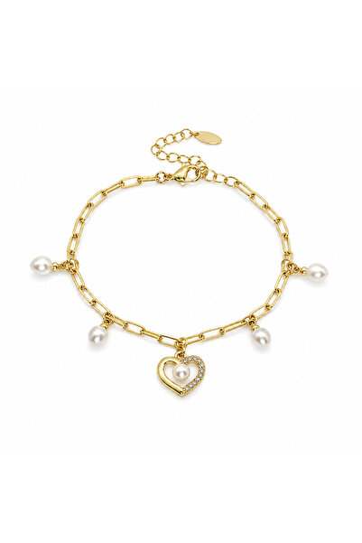PerleJewelry Love Charm Gold Bracelet