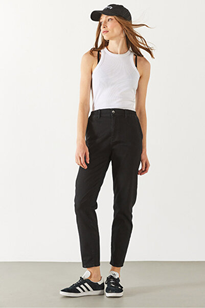 VENA Norah Carbon Black Buy Elasticated Jeans-Carbon Black