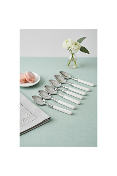 CRİSTAL Set of 6 Stainless Steel Soft White Tablespoon Set