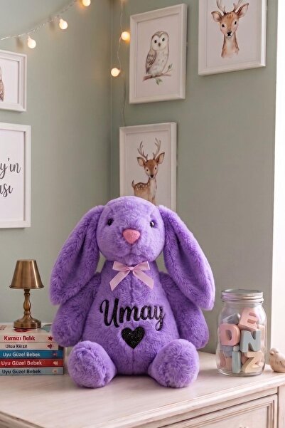 Solemia Kişiye Özel 60 cm İsim Yazılı Peluş Tavşan | Sevgiliye, Kardeşe, Kuze...