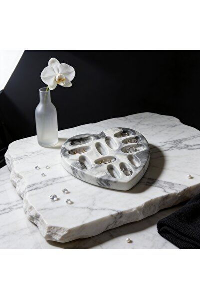 onestudio Heart Shape Concrete Jewelry Organizer – Multi-Compartment Ring & A...