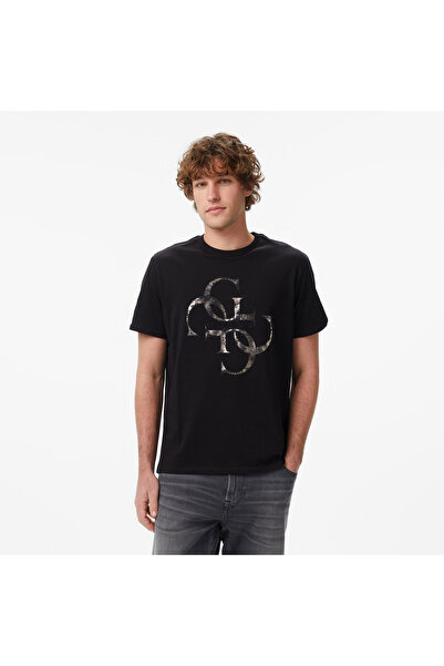 Guess Shimmer Regular Fit Erkek Siyah T-Shirt