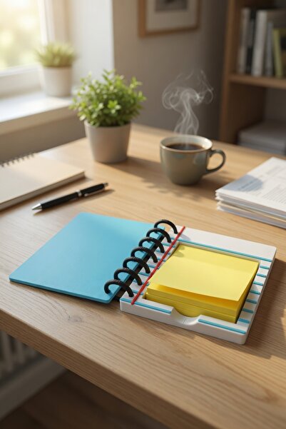 MYCRAFT3D Spiralli Defter Tasarımlı Yapışkan Notluk – Masaüstü Not Kağıdı Tut...