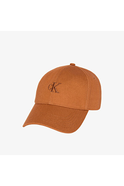 Calvin Klein Monogram Embroidery Baseball Kadın Kahverengi Şapka