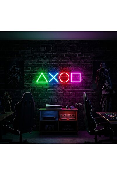SignYourNeon Neon Lamba Oyun Konsolu Simgeleri Gamer Oyun Odası Dekorasyonu L...