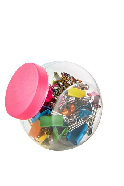 ALCO Clip hartie 19 mm, 25/borcan, - neon asortate