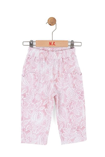 nk kids Nk Baby Girl Pockets Heart Detailed Trousers 1-4 Years Pudra