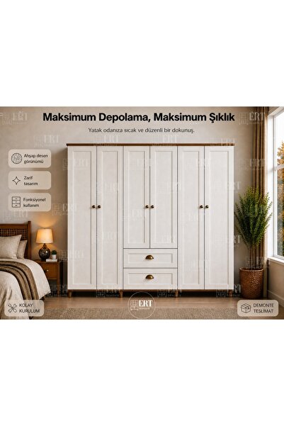 ERT DEMONTE Duha 6 Kapaklı Gardırop