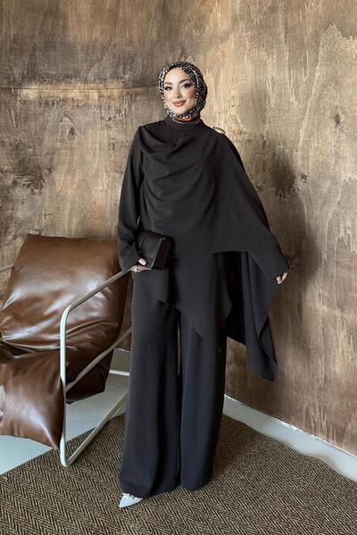 Esma Gündoğdu Asymmetrical Trouser Suit Brown