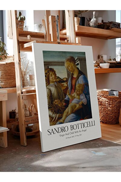 Postifull Sandro Botičeli - Bogorodica i dete sa anđelom, slika na platnu, um...