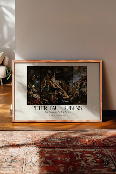 Postifull Peter Paul Rubens - Ascensiunea Crucii, Tablou înrămat pe lemn, Ser...