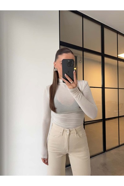 BB Bensu Buyruk BLUZĂ DE BUMBAC CU DETALII STRĂPUNTE ECRU