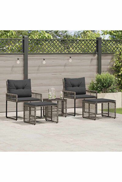 vidaxl Set de Mobilier pentru Exterior cu perna 5 pcs Gri