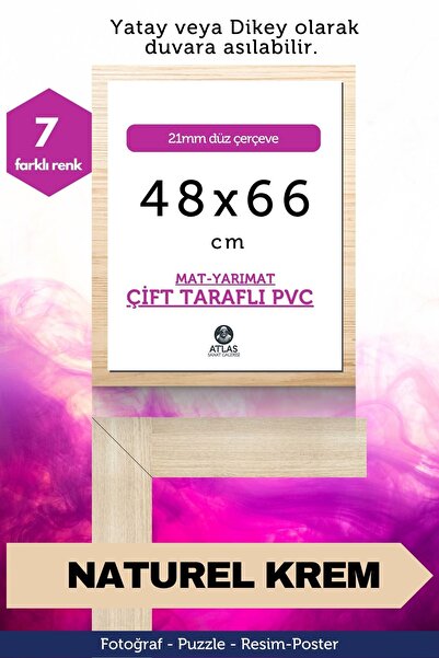 Atlas Sanat Galerisi 21mm-48x66 Cm Mat Pvc Li Camsız Fotoğraf Puzzle Belge Çe...