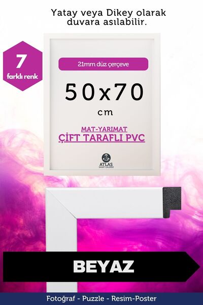 Atlas Sanat Galerisi 21mm-50x70 Cm Mat Pvc Li Camsız Fotoğraf Puzzle Belge Çe...