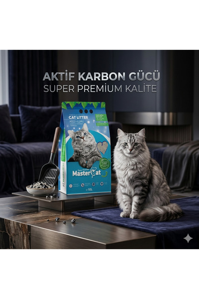 mastercat Aktif Karbonlu Koku Emme Gücü Kedi Kumu 10L