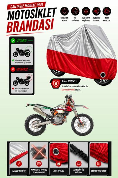 Cemku Twin غطاء محرك متوافق مع KTM 500 EXC باللون الرمادي من الأعلى والأحمر م...