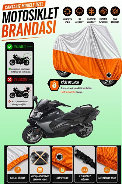 Cemku Twin غطاء محرك متوافق مع سيارة BMW C 650 GT باللون الرمادي من الأعلى وا...