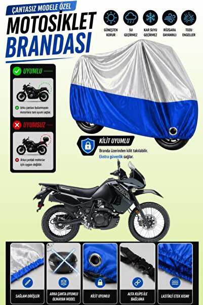 Cemku Twin غطاء محرك متوافق مع كاواساكي KLR 650 باللون الرمادي من الأعلى والأ...
