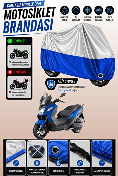 Cemku Twin غطاء محرك متوافق مع SYM Joymax Z 250 باللون الرمادي من الأعلى والأ...