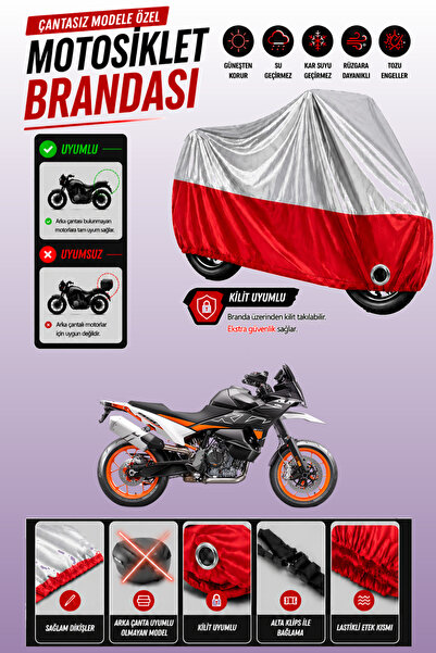 Cemku Twin غطاء محرك متوافق مع KTM 890 SMT باللون الرمادي من الأعلى والأحمر م...