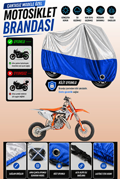 Cemku Twin غطاء محرك متوافق مع KTM 50 SX باللون الرمادي من الأعلى والأزرق من ...