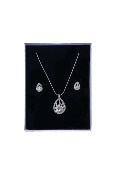 velve Feeling women's stainless steel jewelry Top Bottom Set with necklace an...