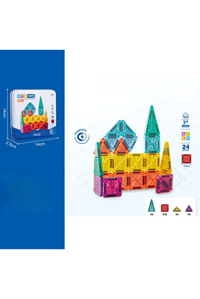 ByCaretta Seyahat Tipi Metal Kutulu Mini Magnetic Yapı Blokları 3D Puzzle 24 ...
