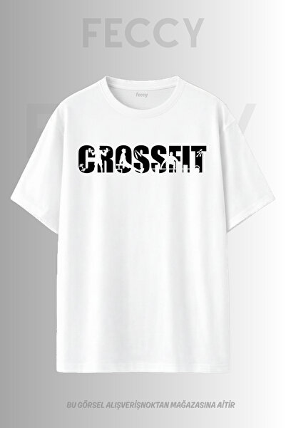 FECCY Tricou unisex supradimensionat cu imprimeu Hunter, tematică Crossfit, p...