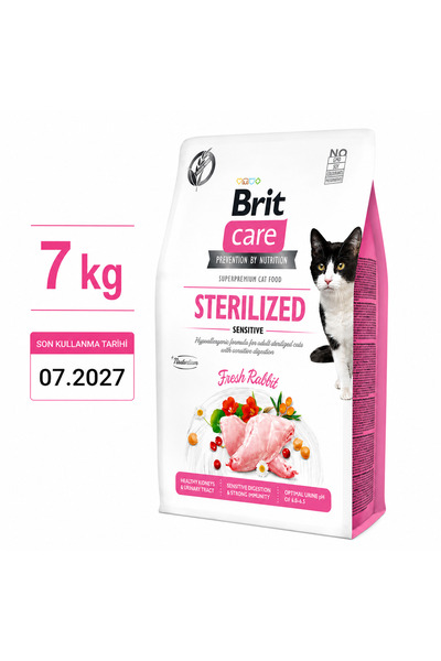 Brit Britcare hipoalerjenik , tahılsız , kısırlaştırılmış kedi maması tavşanl...