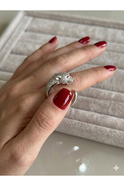 GMN COLLECTION YENİ SEZON PREMİUM SERİ 14K BEYAZ ALTIN KAPLAMA PANTER MODEL T...
