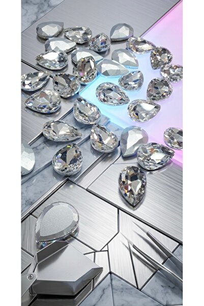 Ganz trend Yapıştırma taş (arkası bombeli ) damla 10*14mm(50 adet)