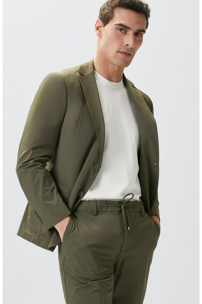 Network Haki Slim Fit Jogger Pantolon Takım Elbise