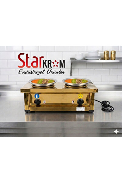STAR KROM Künefe Pişirim Makinesi 2 li Gold Elektirikli