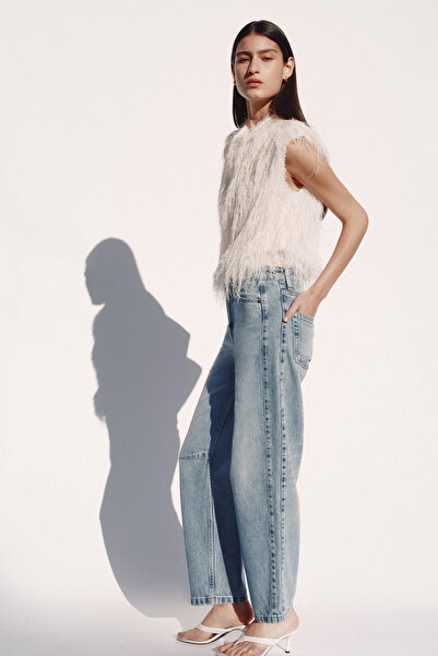 H&M Barrel High Waist Ankle Jeans