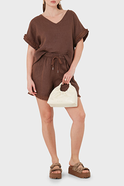 Via Dante Linen Shorts with Tassel Detail on the Hem Shorts 7778