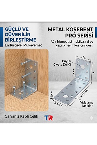 Plasfire Metal Köşebent Pro Serisi - Galvaniz Kaplı Çelik Ağır Hizmet Tipi Ba...