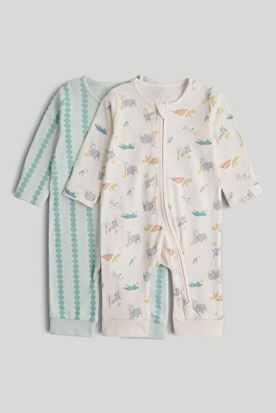 MOTHERCARE طقم من قطعتين من ملابس النوم بدون أقدام وسحّاب