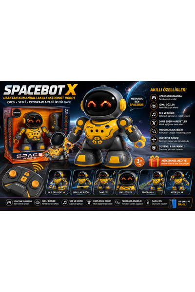 TRUST STORE Uzaktan Kumandalı SpaceBot X Akıllı Astronot Robot Işıklı Sesli
