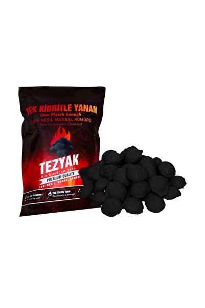 TEZYAK Mix Tek Kibritle Yanan Yeni Nesil Mangal Kömürü 2Kg ×5Paket Tezyakİzmir