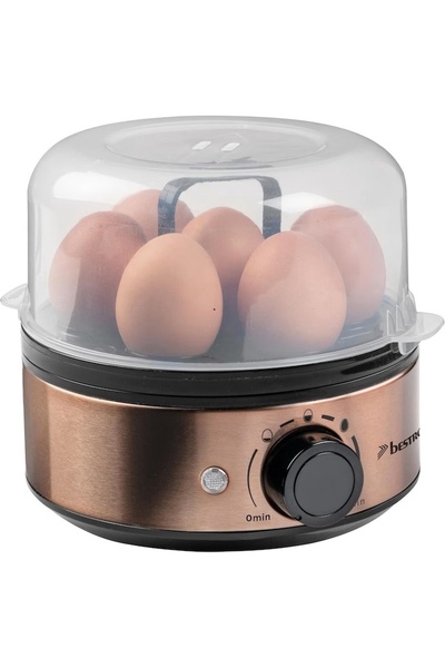 bestron Copper Collection Egg Cooker 400W, 7 Eggs, 3 Cooking Levels Soft Medi...