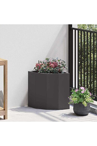 vidaxl Ghiveci de colt Negru 30 x 30 x 35 cm Otel